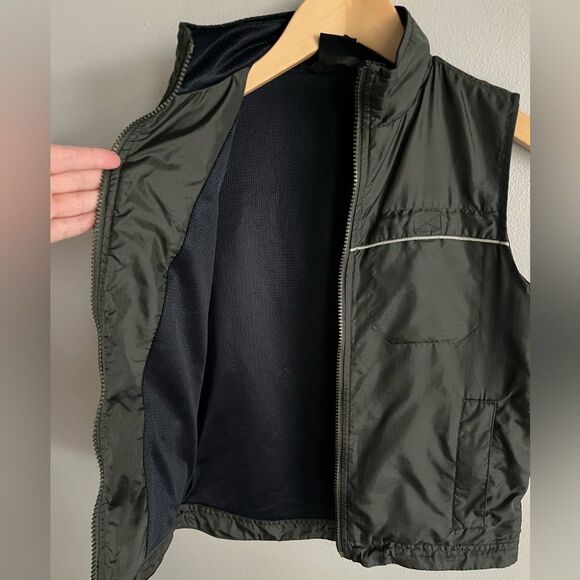 GAP Green Utility Nylon Vest Women’s Small Zip Up Reflective Trim Layer - Picture 6 of 7